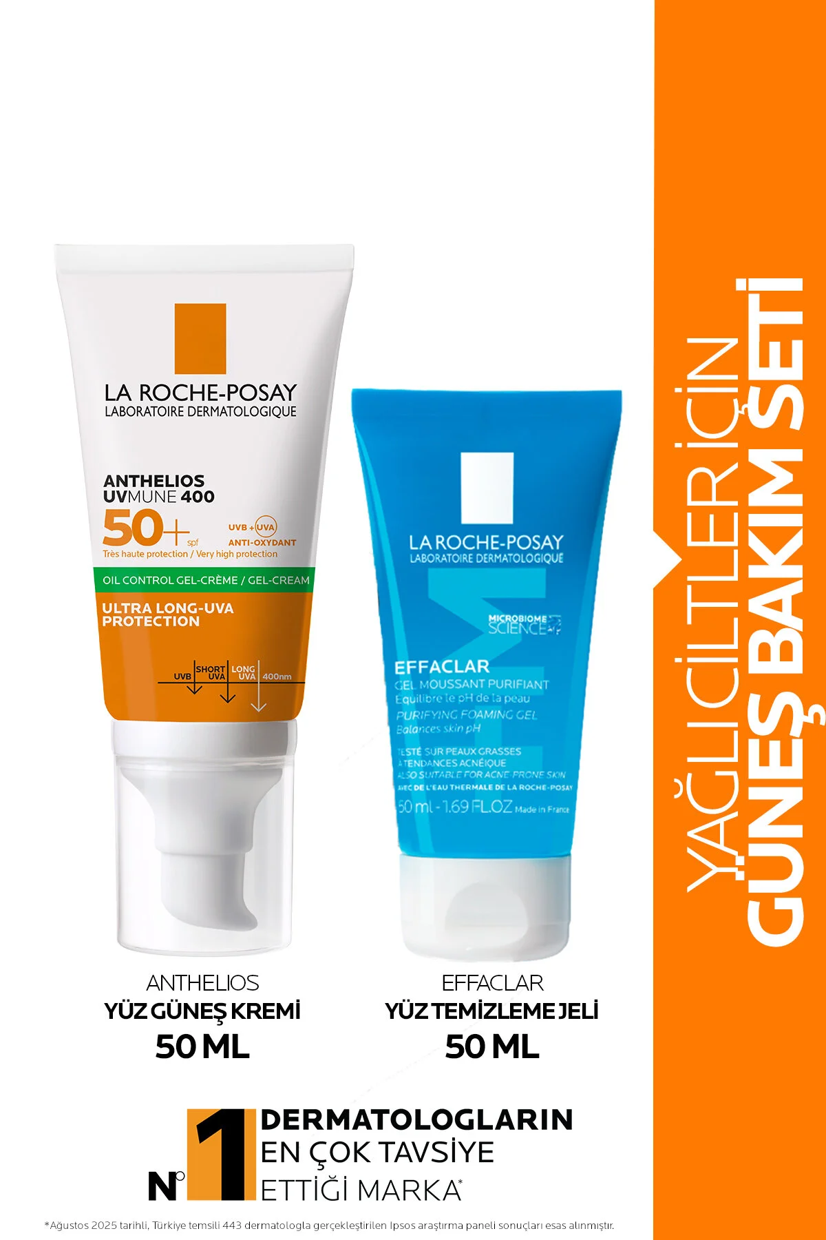 La Roche Posay Sivilceye Eğilimli Ciltler İçin Cilt Bakım Seti: Yüz Temizleme Jeli &amp;Anthelios SPF50+ Güneş Kremi